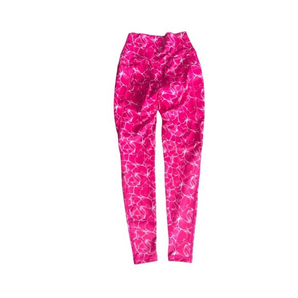 NWT! Buffbunny small pink marble leggings no front seam - Picture 1 of 4